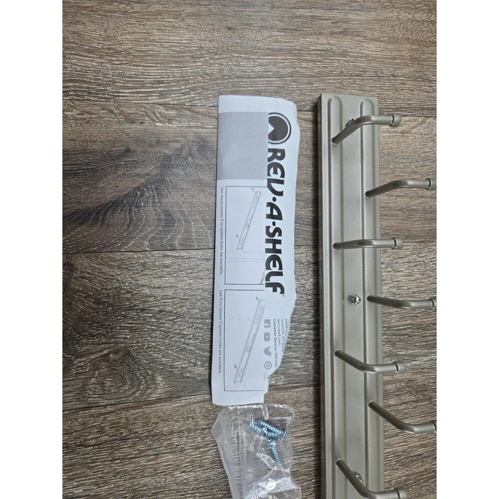 Rev-a-shelf 12” TIE ORGANIZER Rack Pull Out Sliding Rack Satin Nickel